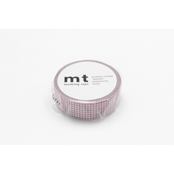 MT01D273Z - 4971910200759 - Masking Tape (MT) - Masking Tape MT 1,5 cm Quadrillage rouge & bleu