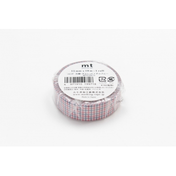 MT01D273Z - 4971910200759 - Masking Tape (MT) - Masking Tape MT 1,5 cm Quadrillage rouge & bleu - 4