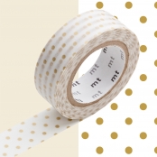 Masking Tape MT 1,5 cm Pois fins or