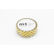 Masking Tape MT 1,5 cm Pois choco fond jaune