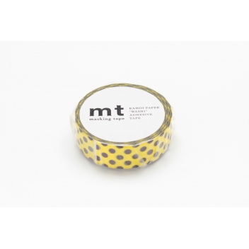 MT01D232Z - 4971910200346 - Masking Tape (MT) - Masking Tape MT 1,5 cm Pois choco fond jaune