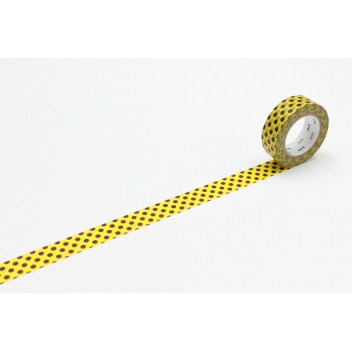 MT01D232Z - 4971910200346 - Masking Tape (MT) - Masking Tape MT 1,5 cm Pois choco fond jaune - 2