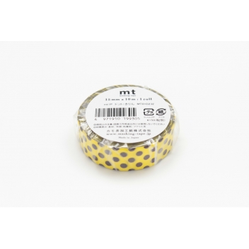 MT01D232Z - 4971910200346 - Masking Tape (MT) - Masking Tape MT 1,5 cm Pois choco fond jaune - 4
