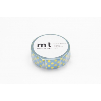 MT01D235Z - 4971910200377 - Masking Tape (MT) - Masking Tape MT 1,5 cm Pois jaune fond bleu