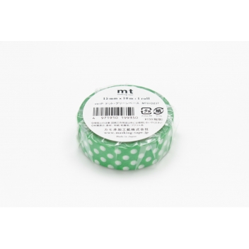 MT01D237Z - 4971910200391 - Masking Tape (MT) - Masking Tape MT 1,5 cm Pois blanc fond vert - 4