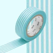 Masking Tape MT 1,5 cm Ligne bleu pastel