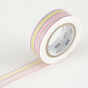 Masking Tape MT EX 1,5 cm Ligne multicolore
