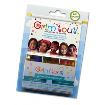 GT41530 - 3700010415302 - Grim'tout - Crayons de maquillage enfant Jumbo 12 pièces