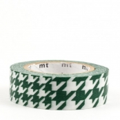 Masking Tape MT 1,5 cm Pied de poule vert