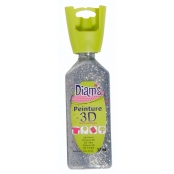 Peinture Diam's 3D 37 ml Pailleté Argenté