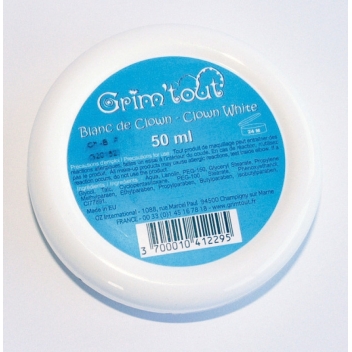 GT41229 - 3700010412295 - Grim'tout - Maquillage Blanc de clown Galet 50 ml - 3