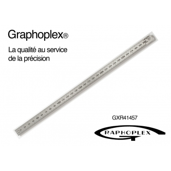 GXR41457 - 3700010414572 - Graphoplex - Réglet acier flexible double face ép 0,5mm l 13mm L 30cm