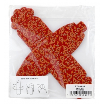 PT52928 - 3700010529283 - Papertree - Boite en papier Florets Taj 5 pièces Rouge/Orange