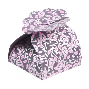 PT52938 - 3700010529382 - Papertree - Boite en papier Florets Taj 5 pièces Prune - 2