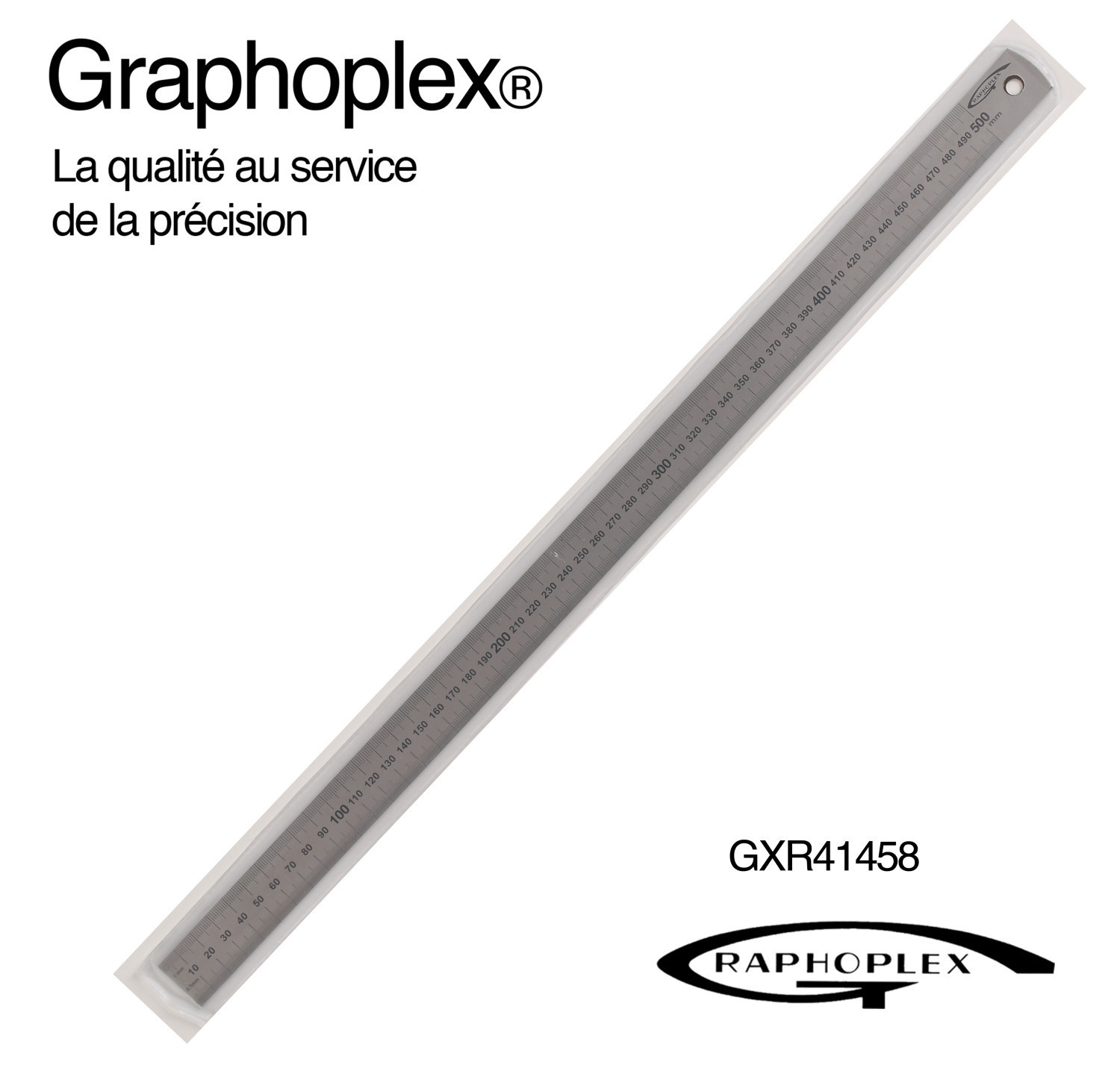 Réglet acier flexible ép 0,5mm l 13mm L 50cm - Graphoplex ref GXR41458