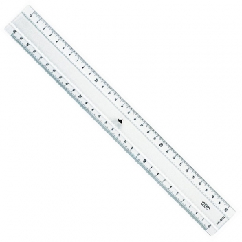 GX32 - 3700010404467 - Graphoplex - Règle transparente 2 biseaux + bosselage 30 cm - 2