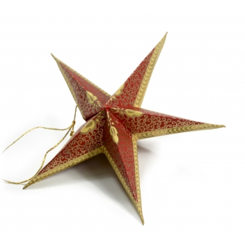 PT52798 - 3700010527982 - Papertree - Etoile en papier 5 pièces Rouge/Jaune/Or