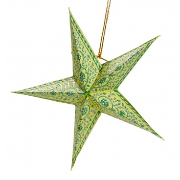 PT52820 - 3700010528200 - Papertree - Etoile en papier 5 pièces Anis/Emeraude