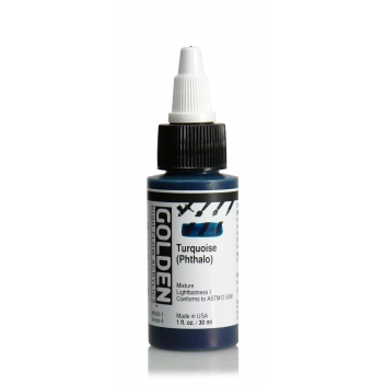 A-08550 - 0738797855014 - Golden - Encre Acrylic High Flow Golden IV 30ml Turquoise (Phthalo )