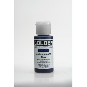 F-02005 - 0738797200517 - Golden - Peinture Acrylic FLUIDS Golden VII 30ml Bleu Anthraquinone