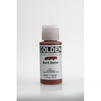 F-02020 - 0738797202016 - Golden - Peinture Acrylic FLUIDS Golden I 30ml Terre Sienne brûlée