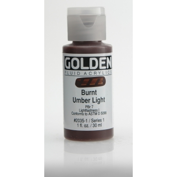 F-02035 - 0738797203518 - Golden - Peinture Acrylic FLUIDS Golden I 30ml Terre d\'ombre brûlée