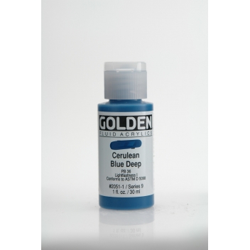 F-02051 - 0738797205116 - Golden - Peinture Acrylic FLUIDS Golden IX 30ml Bleu Céruléum foncé