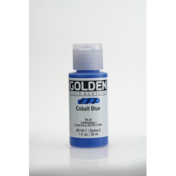 F-02140 - 0738797214019 - Golden - Peinture Acrylic FLUIDS Golden VIII 30ml Bleu Cobalt