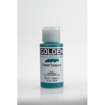 F-02144 - 0738797214415 - Golden - Peinture Acrylic FLUIDS Golden VIII 30ml Turquoise Cobalt