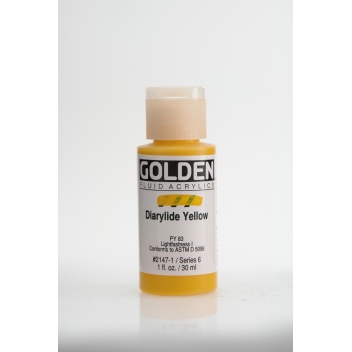 F-02147 - 0738797214712 - Golden - Peinture Acrylic FLUIDS Golden VI 30ml Jaune Diarylide