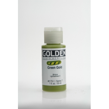 F-02170 - 0738797217010 - Golden - Peinture Acrylic FLUIDS Golden VII 30ml Or Vert