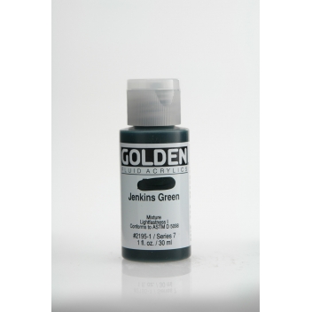 F-02195 - 0738797219519 - Golden - Peinture Acrylic FLUIDS Golden VII 30ml Vert Jenkins