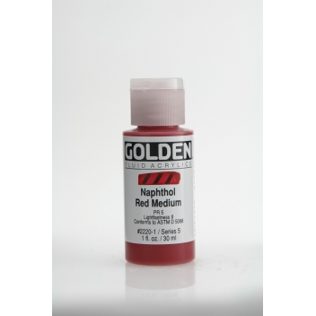 F-02220 - 0738797222014 - Golden - Peinture Acrylic FLUIDS Golden V 30ml Rouge Naphthol moyen