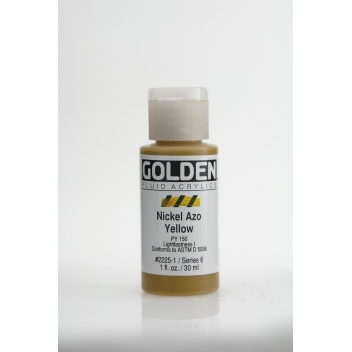 F-02225 - 0738797222519 - Golden - Peinture Acrylic FLUIDS Golden VI 30ml Jaune Nickel Azo