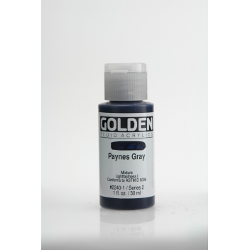F-02240 - 0738797224018 - Golden - Peinture Acrylic FLUIDS Golden II 30ml Gris Paynes