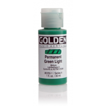 F-02250 - 0738797225015 - Golden - Peinture Acrylic FLUIDS Golden IV 30ml Vert Permanent clair