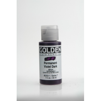 F-02253 - 0738797225312 - Golden - Peinture Acrylic FLUIDS Golden VII 30ml Violet Permanent foncé