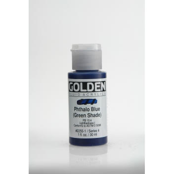 F-02255 - 0738797225510 - Golden - Peinture Acrylic FLUIDS Golden IV 30ml Bleu Phthalo (nuance vert)