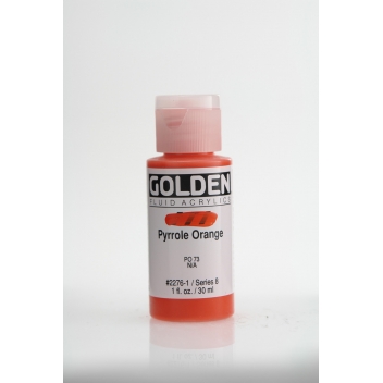 F-02276 - 0738797227613 - Golden - Peinture Acrylic FLUIDS Golden VIII 30ml Orange Pyrrole