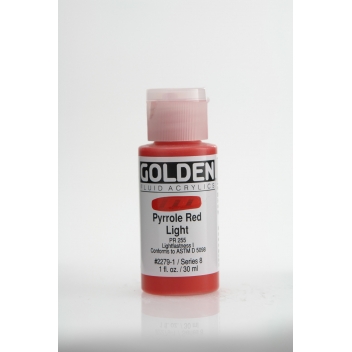 F-02279 - 0738797227910 - Golden - Peinture Acrylic FLUIDS Golden VIII 30ml Rouge Pyrrole clair