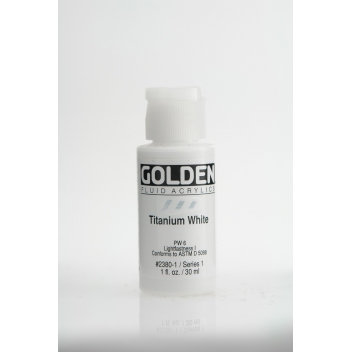 F-02380 - 0738797238015 - Golden - Peinture Acrylic FLUIDS Golden I 30ml Blanc Titane