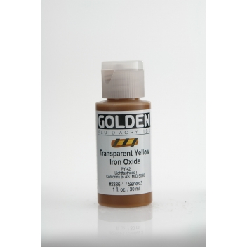 F-02386 - 0738797238619 - Golden - Peinture Acrylic FLUIDS Golden III 30ml Oxyde Fer Jaune transp.