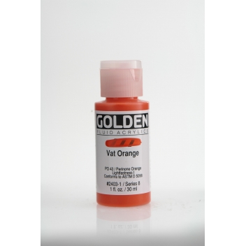 F-02403 - 0738797240315 - Golden - Peinture Acrylic FLUIDS Golden VIII 30ml Vat Orange