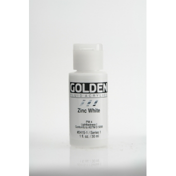 F-02415 - 0738797241510 - Golden - Peinture Acrylic FLUIDS Golden I 30ml Blanc Zinc
