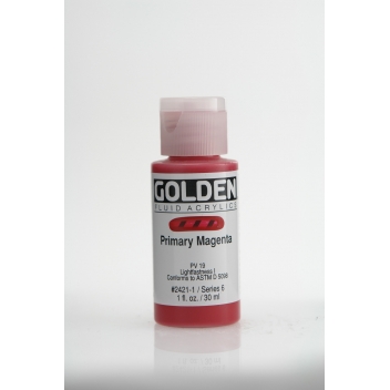 F-02421 - 0738797242111 - Golden - Peinture Acrylic FLUIDS Golden VI 30ml Magenta Primaire