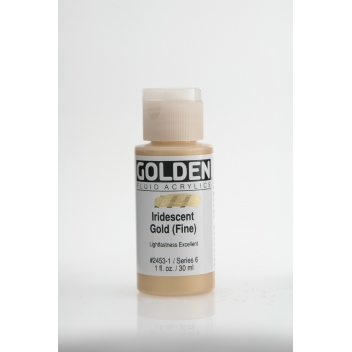 F-02453 - 0738797245310 - Golden - Peinture Acrylic FLUIDS Golden VI 30ml Iridescent Or fin