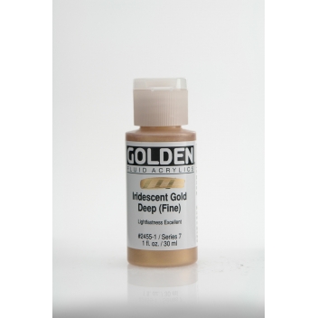 F-02455 - 0738797245518 - Golden - Peinture Acrylic FLUIDS Golden VII 30ml Iridescent Or foncé fin