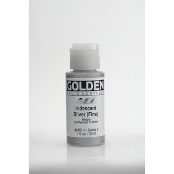 F-02457 - 0738797245716 - Golden - Peinture Acrylic FLUIDS Golden V 30ml Iridescent Argenté fin