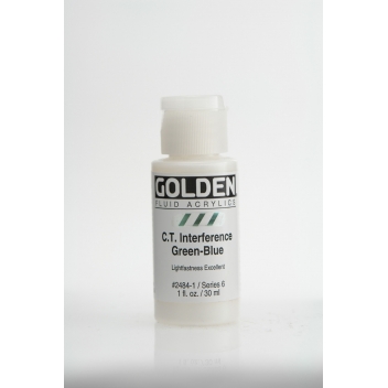 F-02484 - 0738797248410 - Golden - Peinture Acrylic FLUIDS Golden IX 30ml Interference Vert Bleu