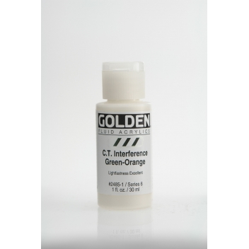 F-02485 - 0738797248519 - Golden - Peinture Acrylic FLUIDS Golden IX 30ml Interference Vert Orange